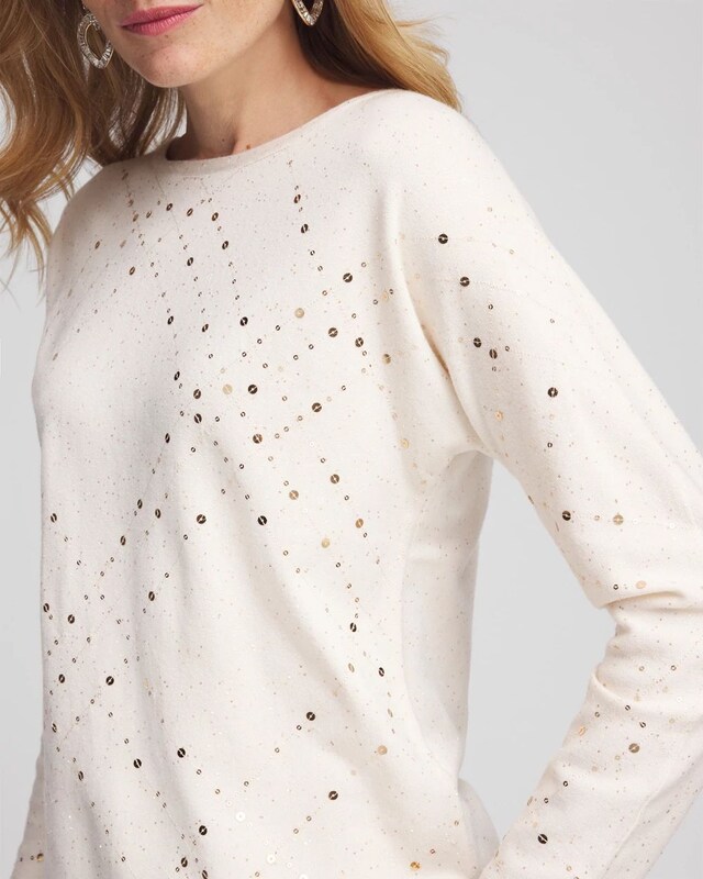 Scattered Sequin Pullover Sweater - image 4